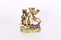 Vintage Staffordshire Hunt Scene Spill Vase