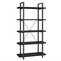 Panana 5 Tier Industrial Rustic Wooden Bookshelves