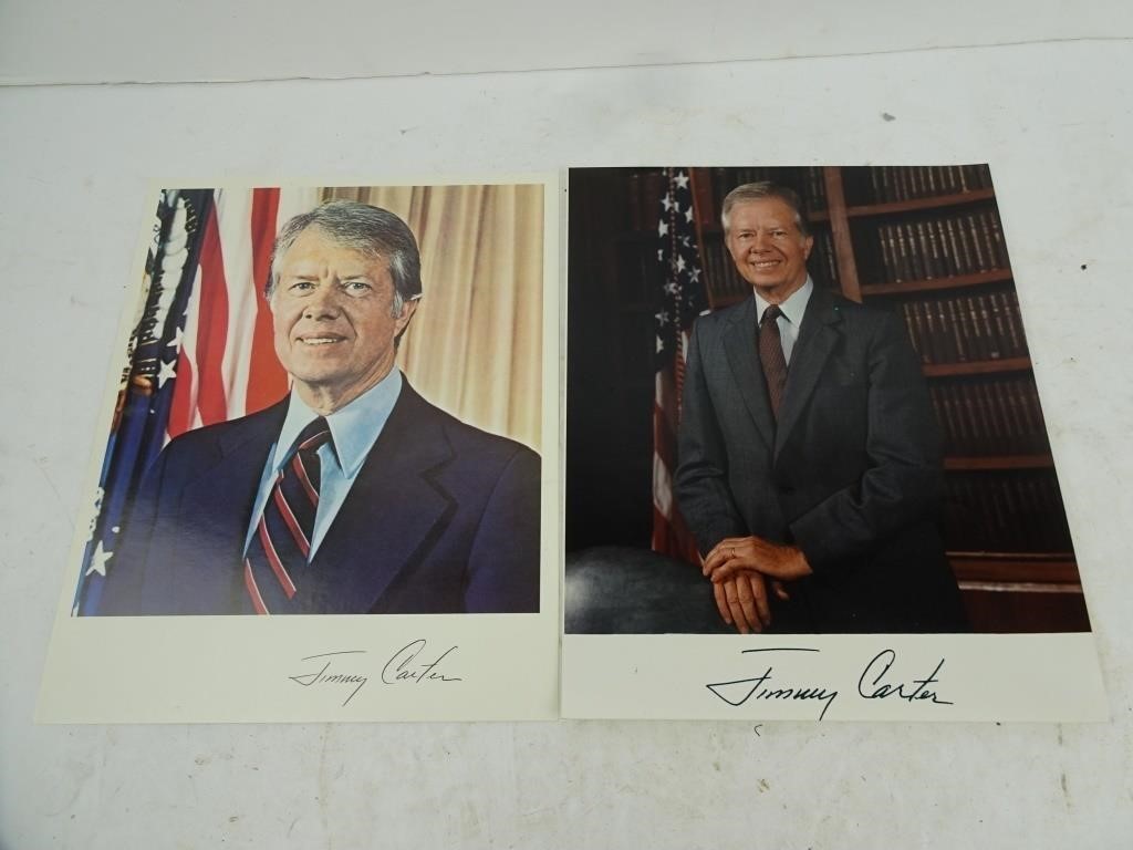 Pair of President Jimmy Carter Faux Signature