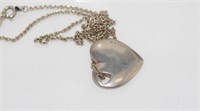 Silver Tiffany heart pendant and chain