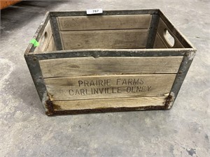 Prairie Farms Wooden Milk Crate