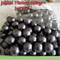 JAPAN VTG 18MM DARK PURPLE 2-HOLE PEARLS 480G