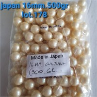 JAPAN VTG 16MM CULTURA 1-HOLE PEARLS  500 GRS