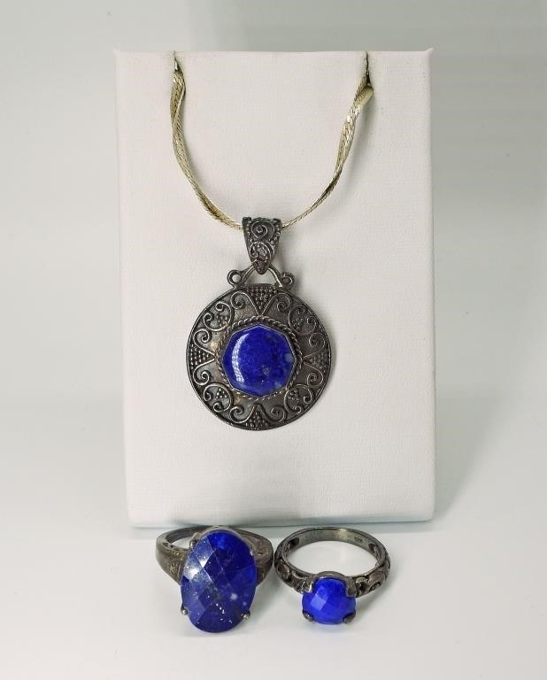 LAPIS LAZULI STERLING SET OF 3