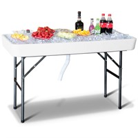 HW53926 4 ft. Plastic Party Ice Folding Table with
