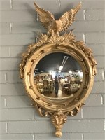 Gold Framed Mirror W/Eagle, 45in Tall X 25in Wide