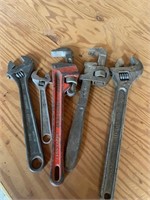 Crescent wrenches, pipe wrenches