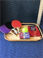 Games Tray Lot Dominoes Ruins Ping Pong Paddles