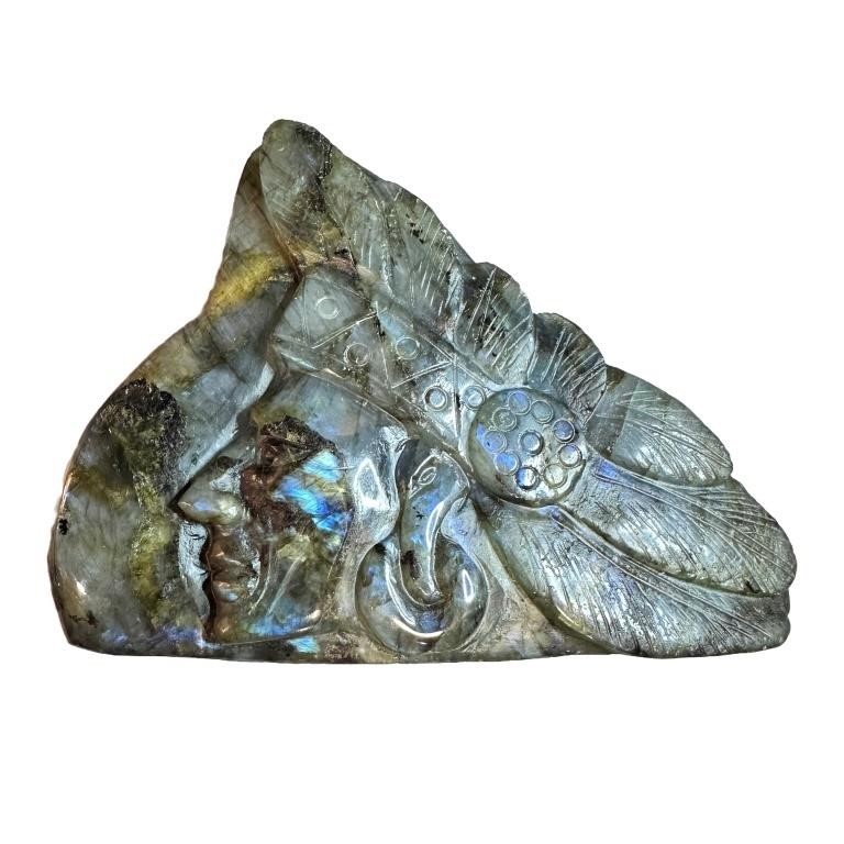 Hand Carved Labradorite Indian