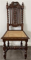 Early Barley Twist Caned Seat Parlor Chair