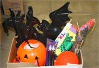 BOX OF ASSORTED HALLOWEEN DECORATIONS