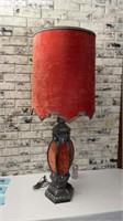 Medieval Velvet Burnt Orange Table Lamp 45 inches