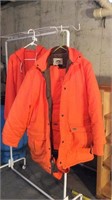 Safety Orange Sweater, Bibs, and Coat