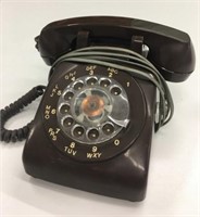 Brown Rotary Dial Telephone