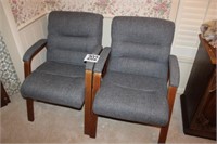 Pair Cushioned Arm Chairs