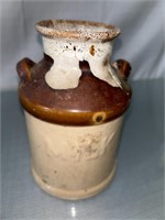 Vintage Stoneware Pottery Brown Milk Jug