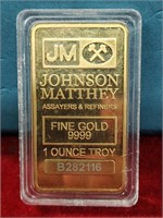 Johnson Matthey Gold Plated Bar