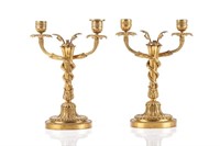 PAIR OF FRENCH BRONZE CANDELABRA TABLE LAMPS