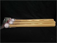 Three new sport foam baseball bat and ball