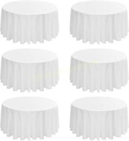 6 Pack Round Tablecloths - 120 Inch  White