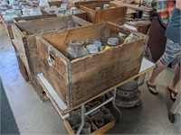 VTG Wooden Crate w/1933-62 Ball Mason Jars