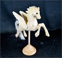 CARVED WOOD PEGASUS w/Stand