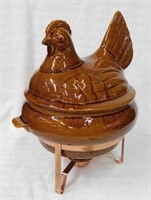 VTG pottery chicken tureen / chafing dish