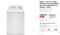 Amana - 3.8 Cf High Efficiency Top Load Washer