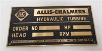 Allis Chalmers Bronze Machine Tag
