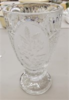 Crystal vase 9.5 inches tall.