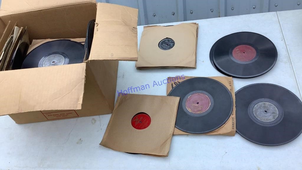 Large box of old records, 78 rpm