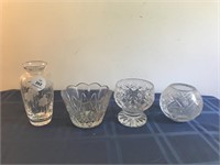 4 Pieces Crystal Glassware