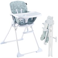 Pamo Babe Fold High Chair 3-Pos Tray Green1