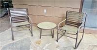 BROWN JORDAN 2 CHAIRS AND TABLE
