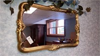 Home interior wall mirror 22’’ long & floral swag