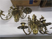 BRASS WALL CANDLE HOLDERS