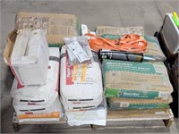 PALLET OF PLASTER OF PARIS, MORTAR AND MORE