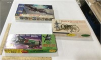 3 model kits-1 cannon & 2 planes