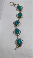 Sterling and turquoise bracelet marked 925