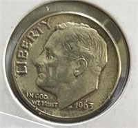 1963D Roosevelt Dime Silver