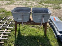 Double Wash Tub on Stand