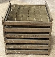 Vintage Owosso Mfg. Egg Wood Crate With Trays