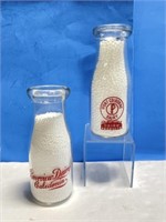 2 Small Milk Bottles - Riverview Dairy Caledonia