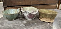 Three Pottery Planters and Large Signed Cup