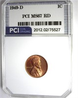 1949-D Cent MS67 RD LISTS $1350