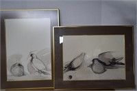 2- Signed & Framed Bird Prints 25"x20"