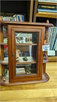 Mirrored Back Wooden Display case w/ Miniatures