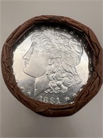 $20 Silver Dollar Roll w/ 1881 Morgan Silver Dolla