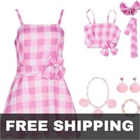 Qty10 Women's Pink&White Dress: Spaghetti Strap
