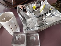 set of trays and candle holders